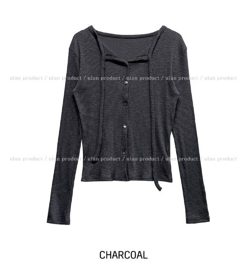 Mood Strap Ribbed Cardigan