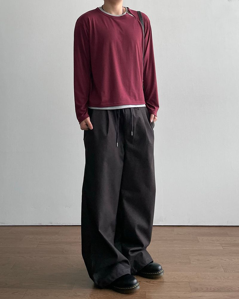 Dobby Stripe Denim Pants