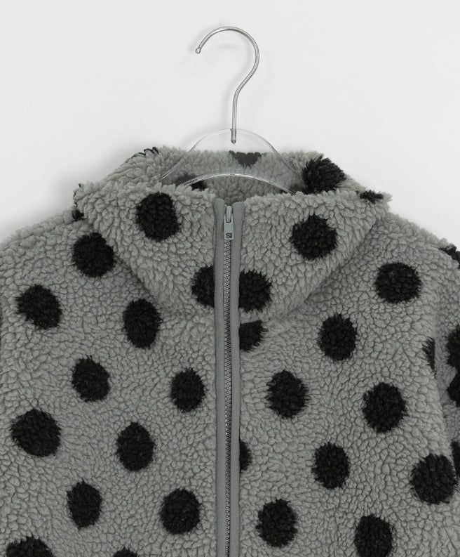 Ratmaru Dot Fleece Zip-Up Jumper