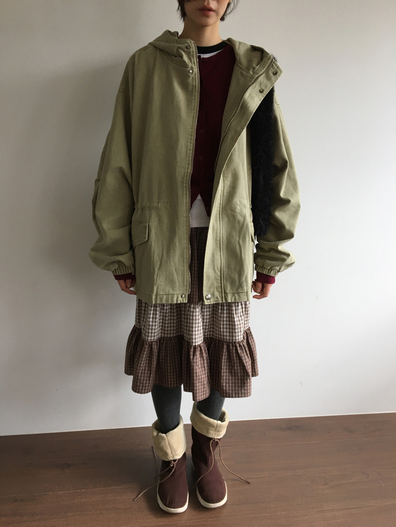 Morrow washed hooded field jacket (2color)