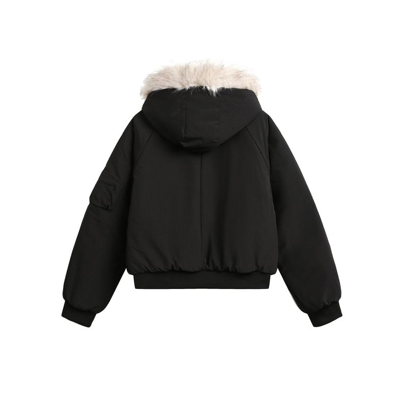 Hooded fur brooch short padded (2 colors)