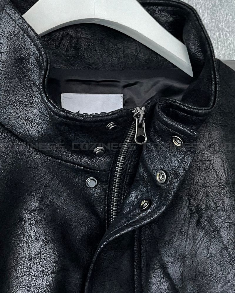 TAP Crack Effect Suede Jacket