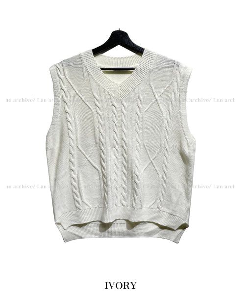 Moss Twist Knit Vest
