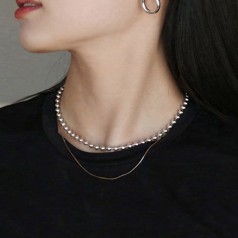 Less is more（レスイズモア）の「silver thin snake chain necklace (14K gold plated（Accessories）」