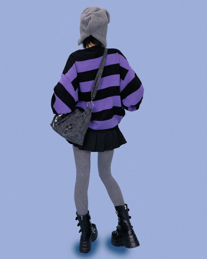 ストライプパンクボックスニット (2color)