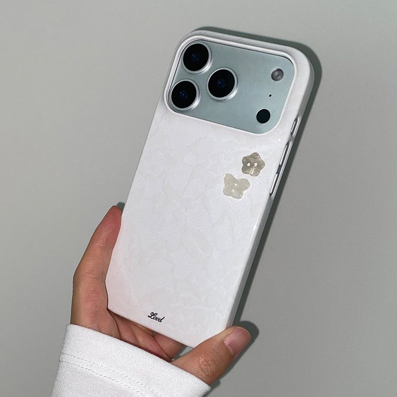 [MADE][+MagSafe] BUTTERFLY BUTTON LACE PHONE CASE (glossy hard)