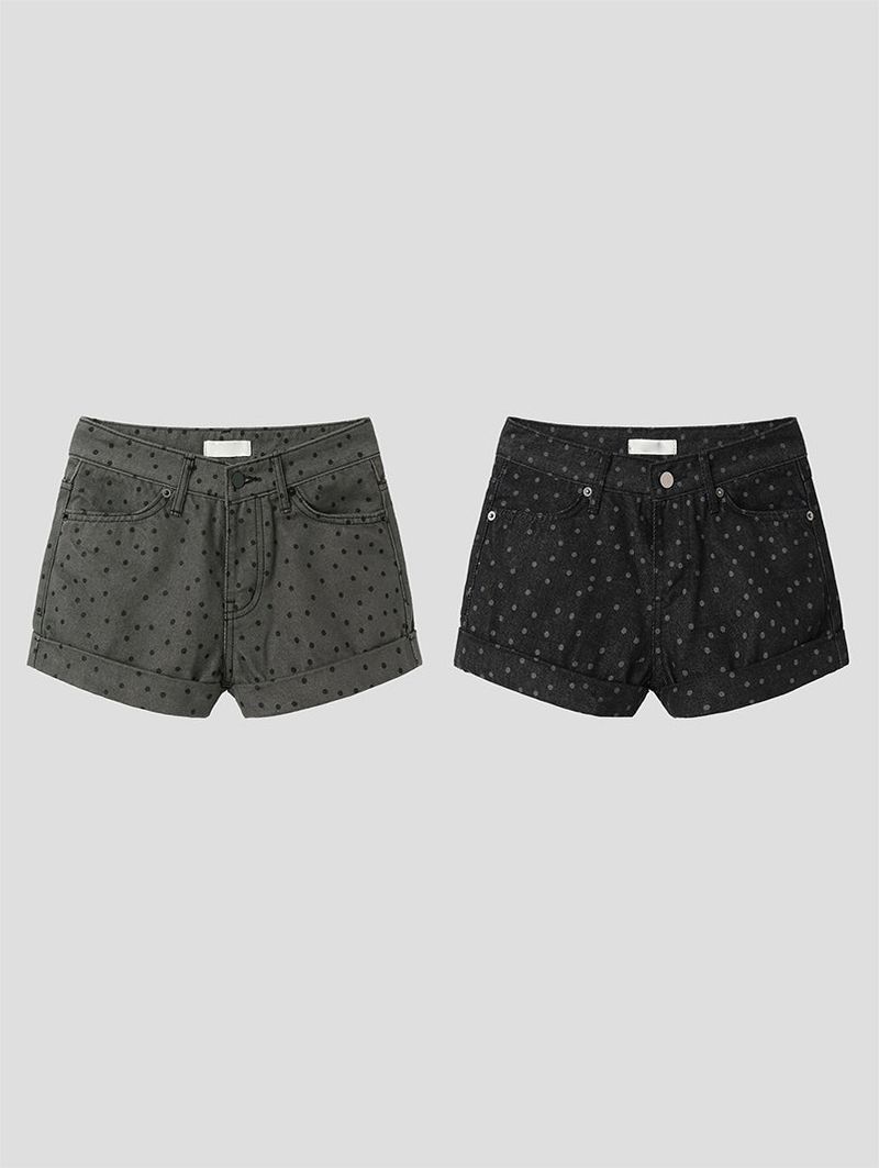 NONFADE DOT DENIM SHORTS (2C)