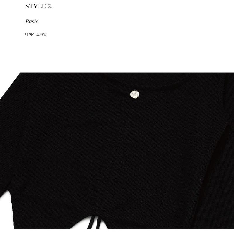 LILY SHIRRING STRING TOP_BLACK