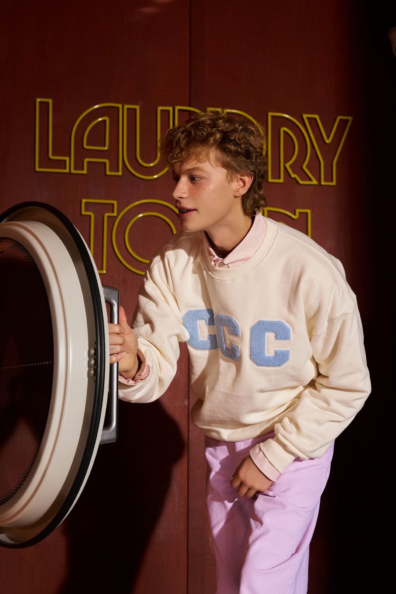 CCC Skyblue Patch Sweatshirt / Ivory [Unisex]