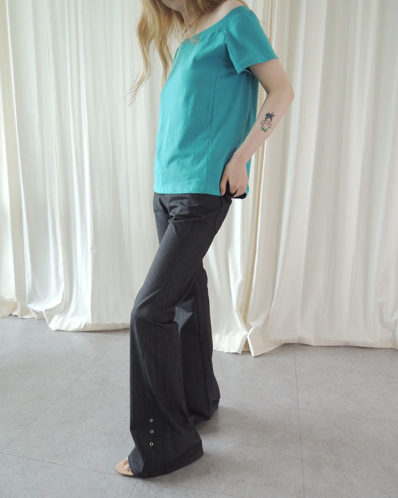 DEEP LOW EYELET BOOTCUT PANTS
