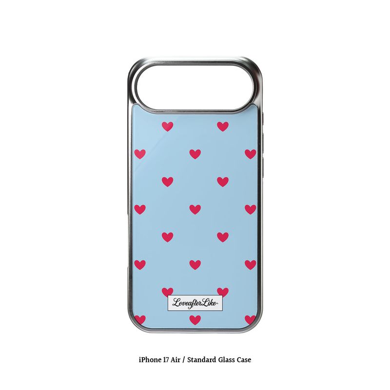 [MADE]blue love dot Standard Glass phonecase