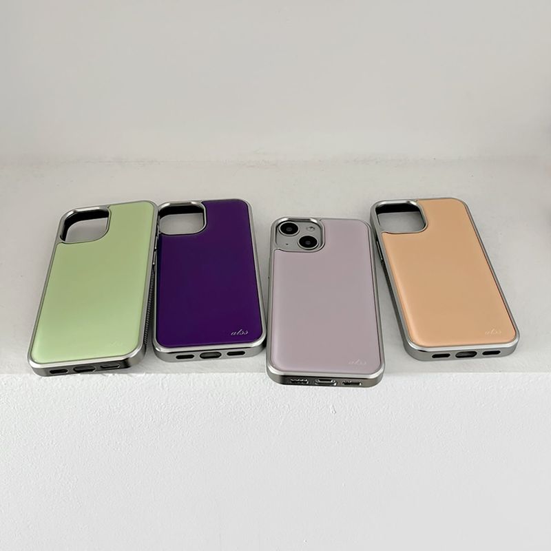 peach puff epoxy silver bumper case