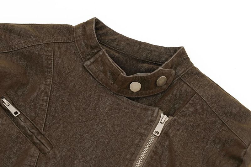 Romy Washed Leather Rider Jacket