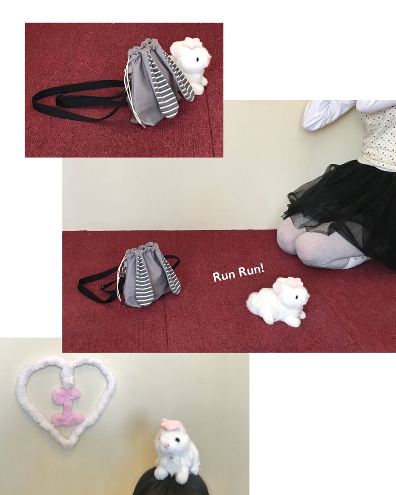 Bunny bag - Grey stripes