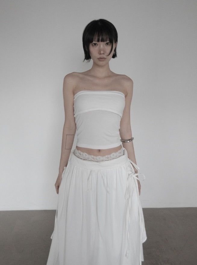 mnem（ムネム）の「Twabel Knot Dual Tube Top（Tops）」