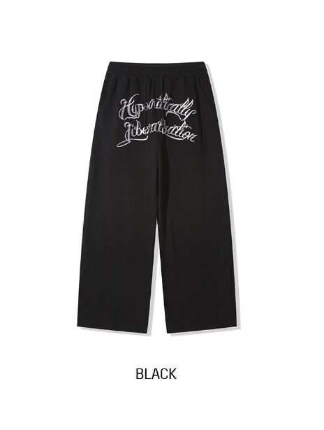 Zenith embroidered brushed wide pants