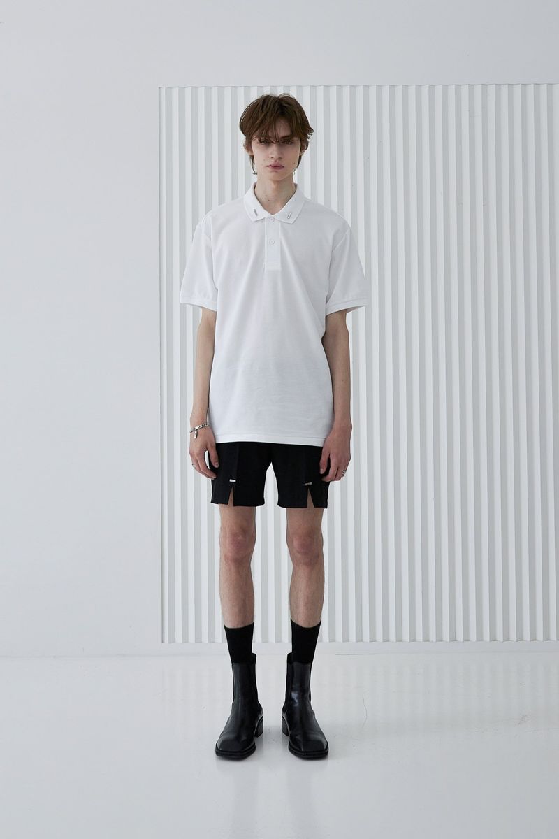 COLLAR IRON TIP PIQUE T-SHIRT WHITE