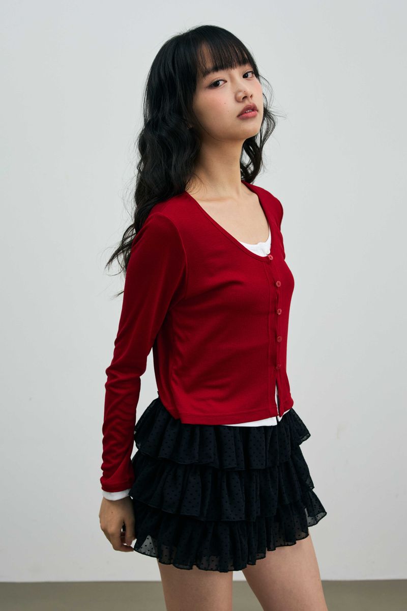 MINI HEART CANCAN SKIRT PANTS / BLACK