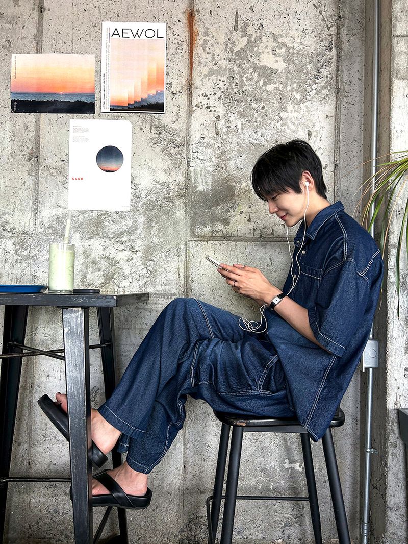 COSYHARU（コシハル）の「line brush wide denim pants（Pants）」