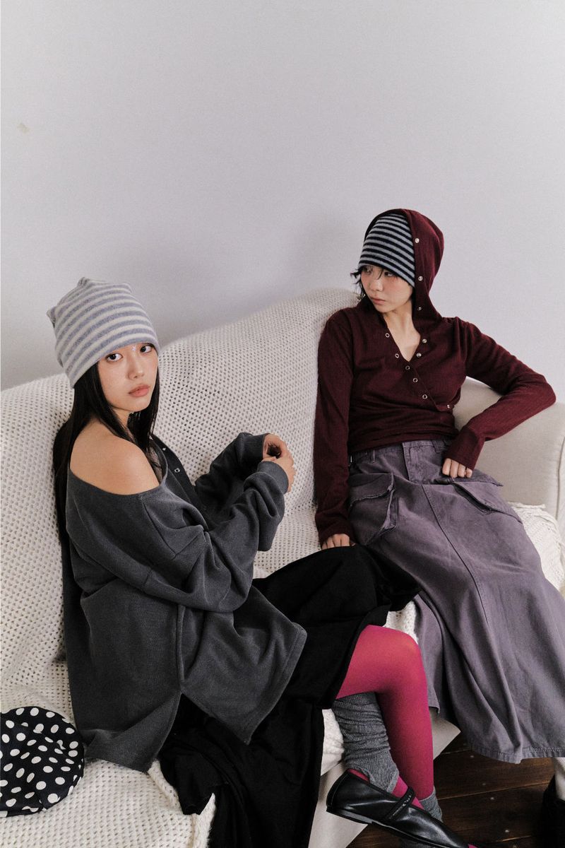 Rivet Pigment Skirt (2color)