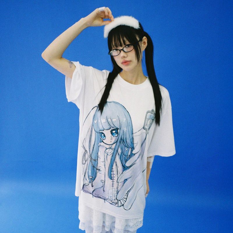 CLUT STUDIO（クラットスタジオ）の「サッドエンジェルエアロクールTシャツ- BLUE（トップス）」