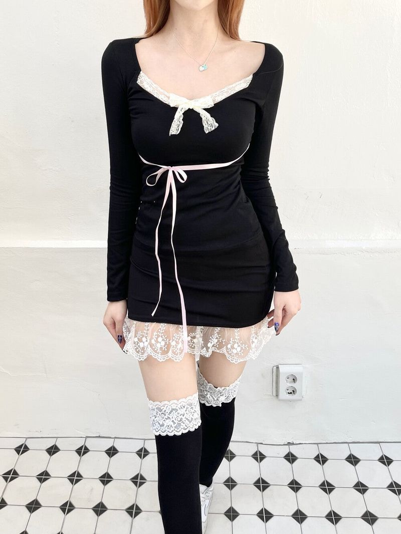1170. Night lace ribbon 3pc