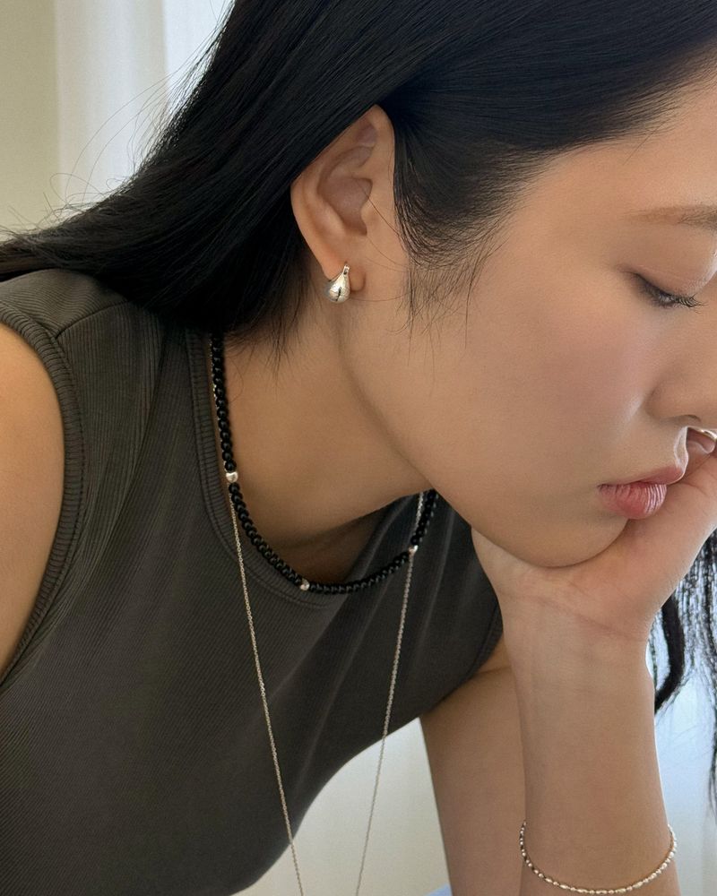Puff puff earring (silver)
