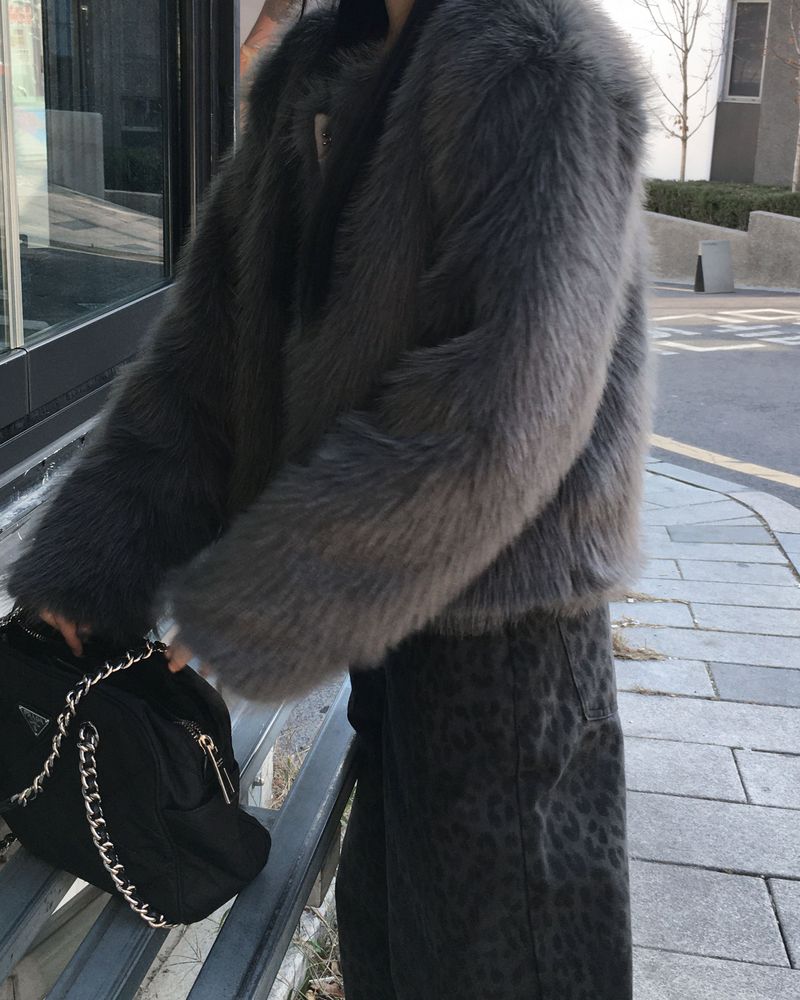 Dark fur jacket