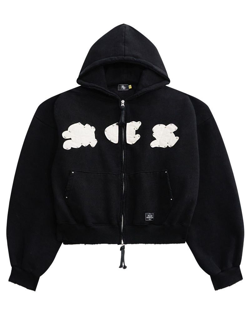 M.C.R. code stud zip-up HD BK