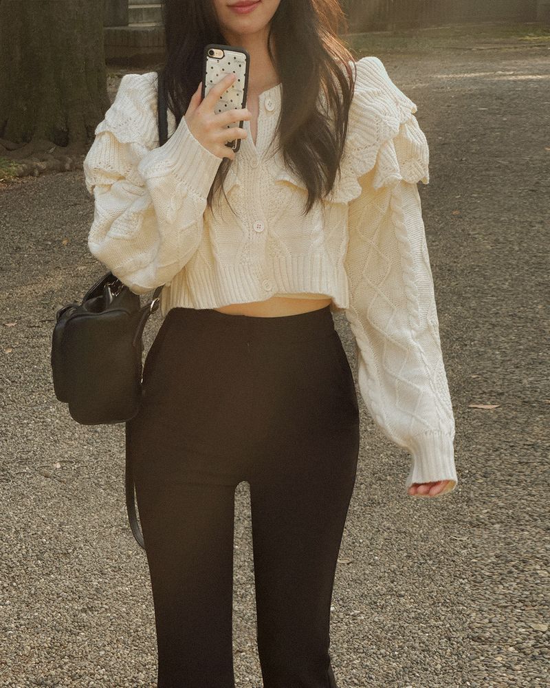 Savel frill cropped cardigan