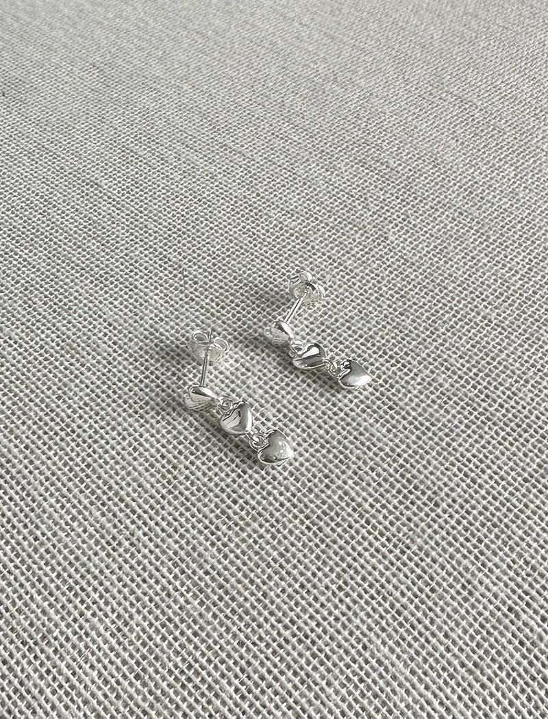 tiny heart drop earring