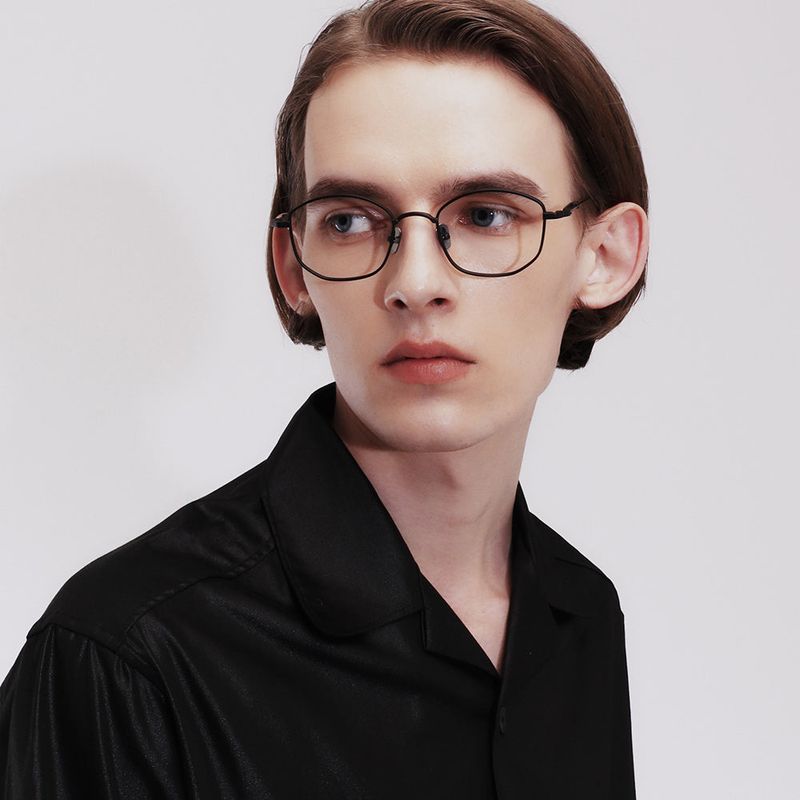 Knouun polygon titanium glasses CODE. 102. E Black N Gray