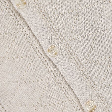 Ropi Punched Linen Knit Cardigan