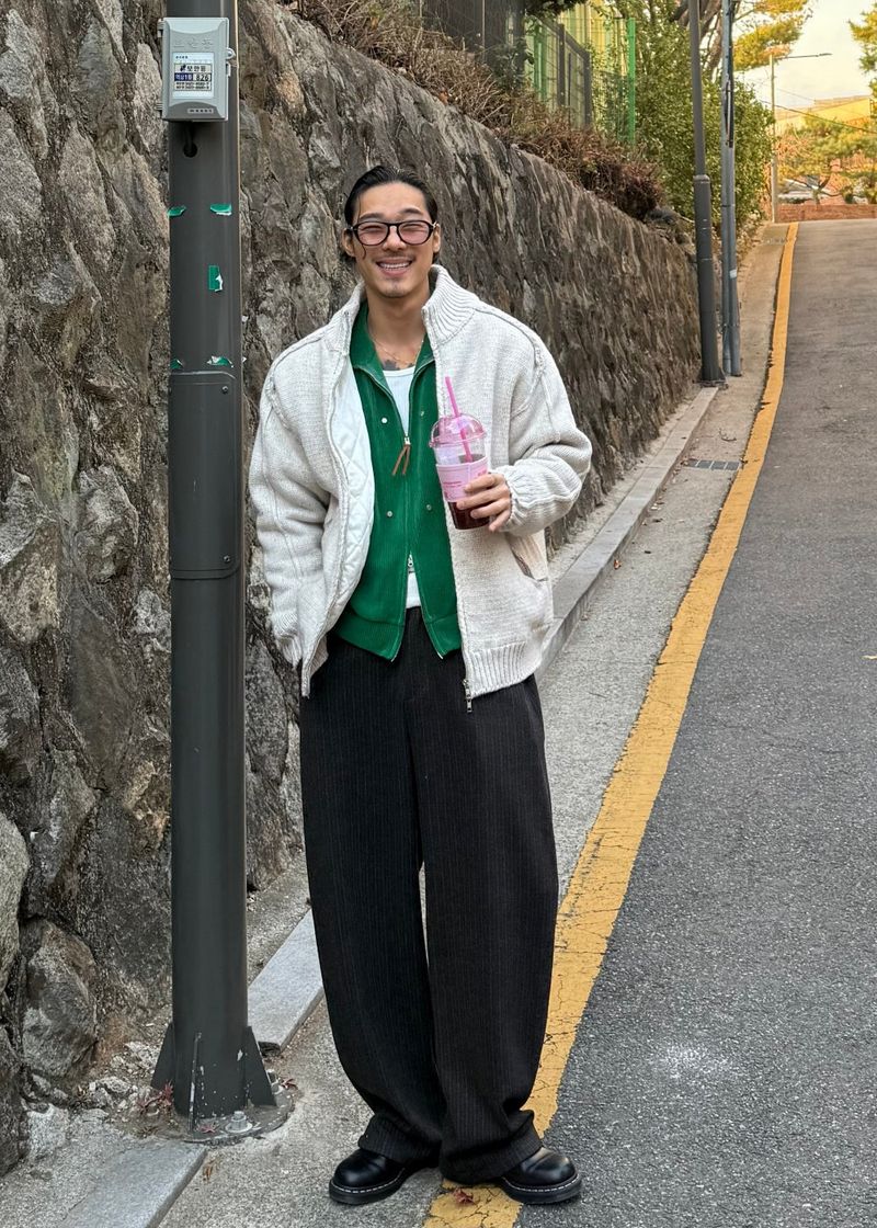 Knit Padded Zip-Up Ver2 6COLOR