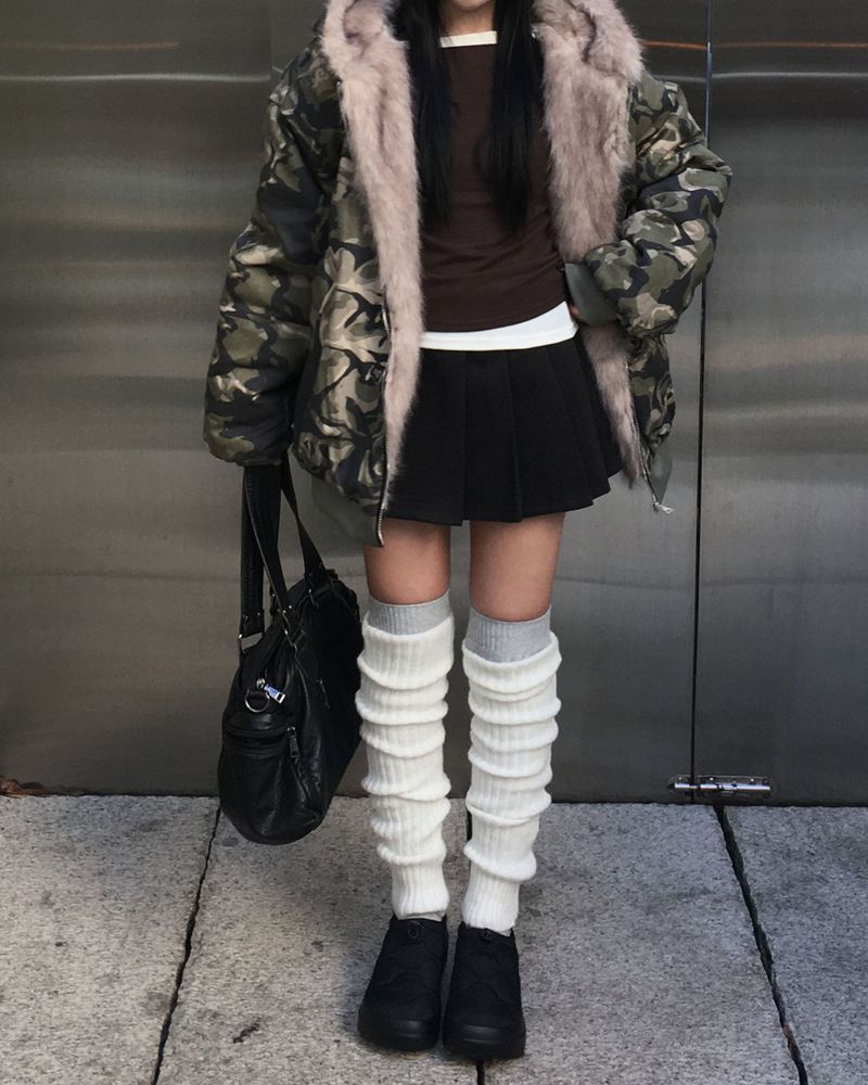 Wool pleated pants skirt