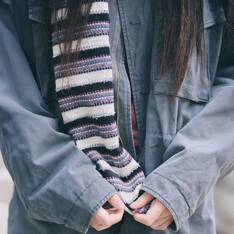 boho stripe muffler purple
