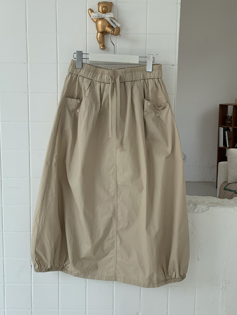 pumpkin balloon pocket long skirt