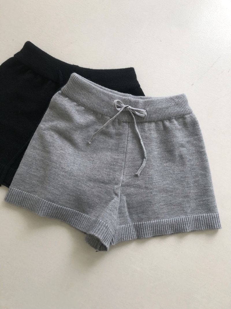 wool knit shorts