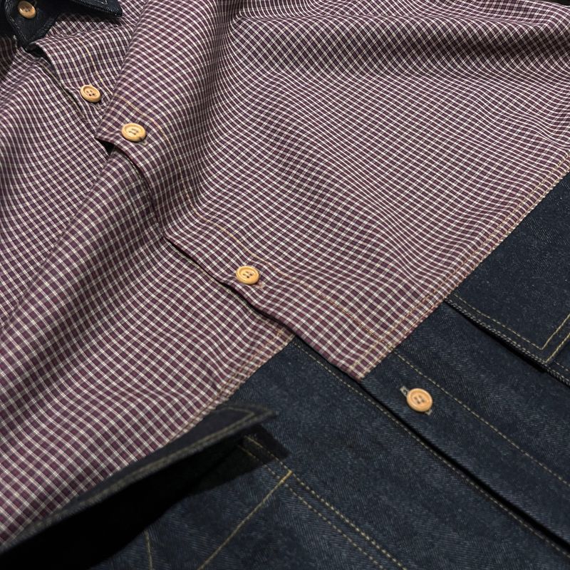 switch panel check shirt_black