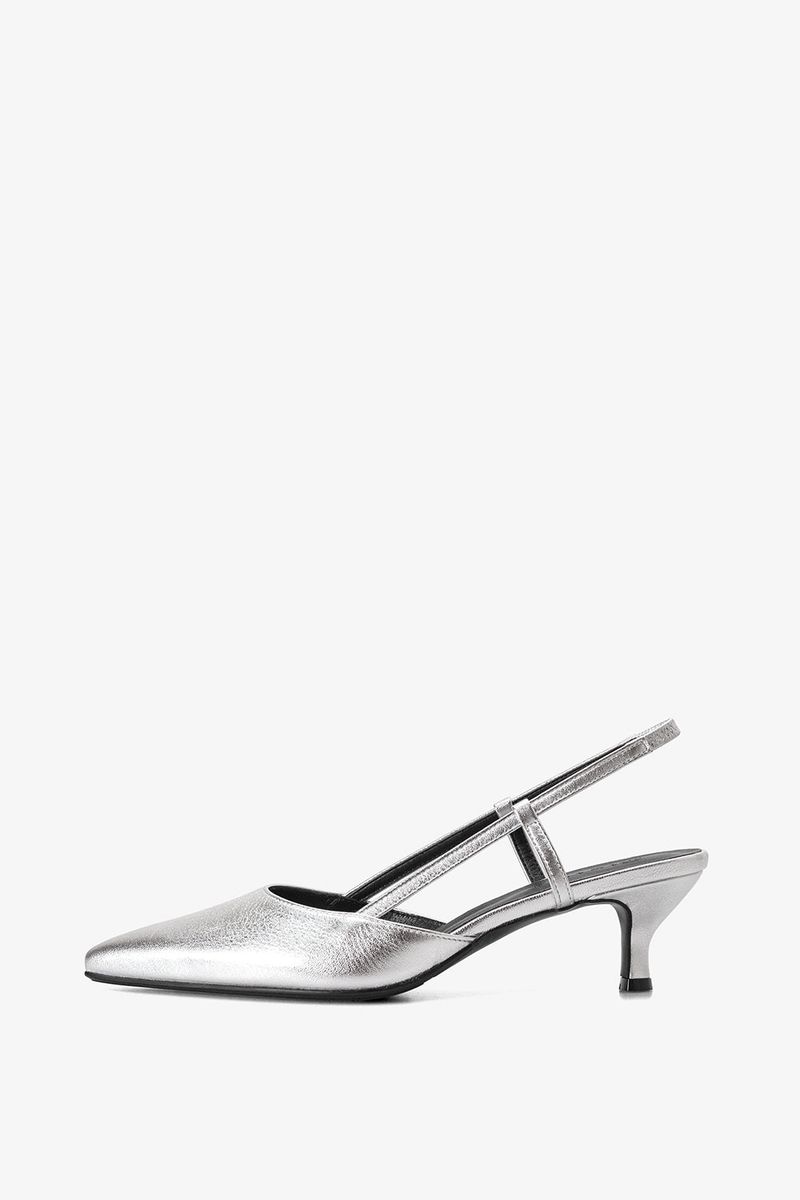 KITTEN SLINGBACK IN SILVER LINING