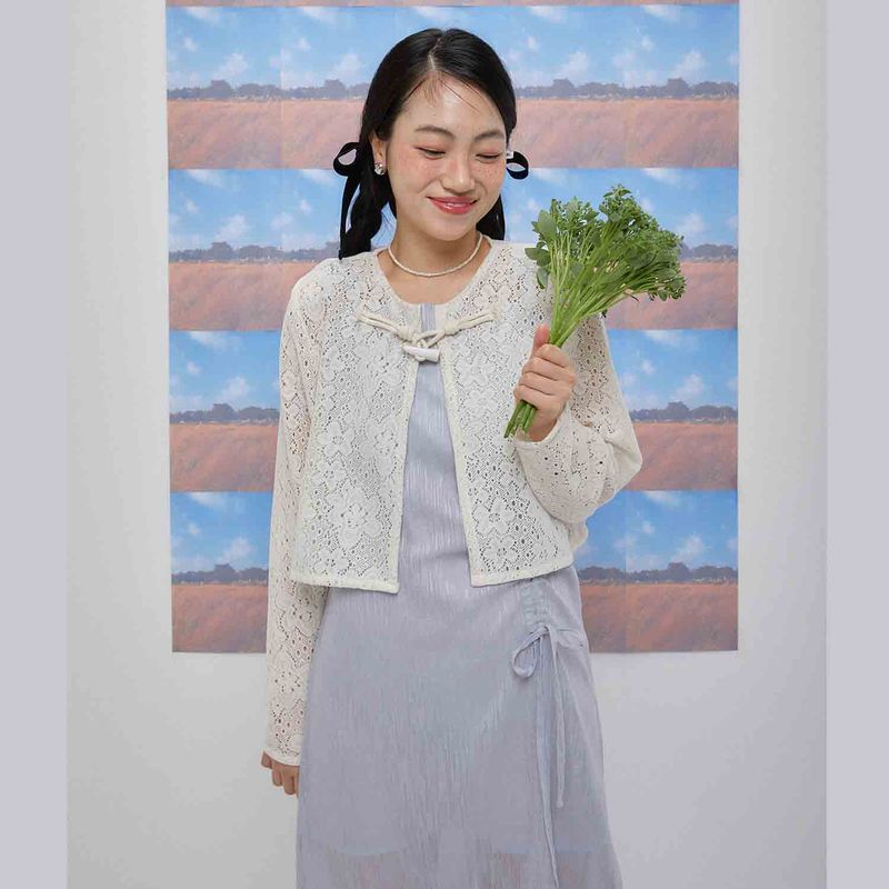 Fluffy lace cardigan