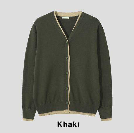 Mino color matching layered cardigan
