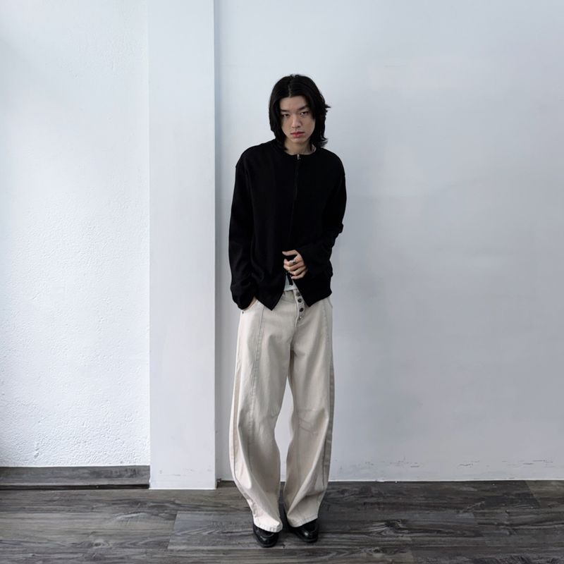 Multi-Button Paneled Wide Pants