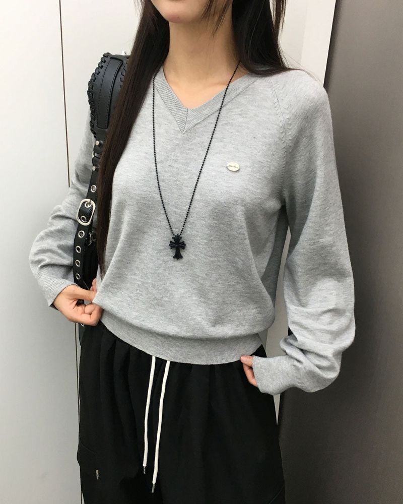 Caramel Color V-Neck Knit