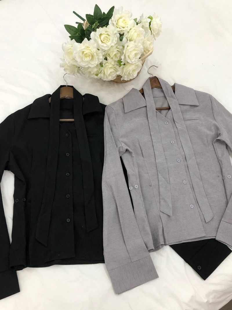 Dual Tie Pintuck Line Shirt