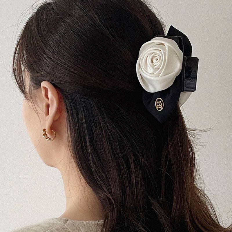 Classic Monotone Rose Hair Claw 