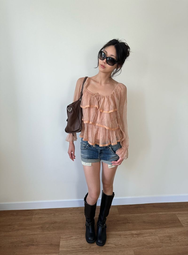 roll up denim shorts