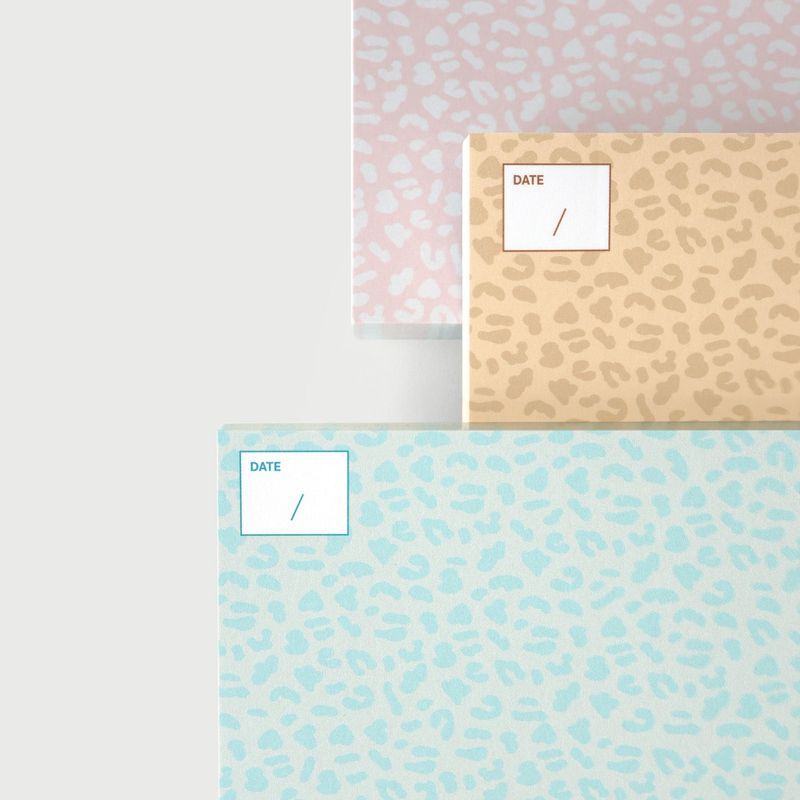 oab leopard memo set / 3 pieces