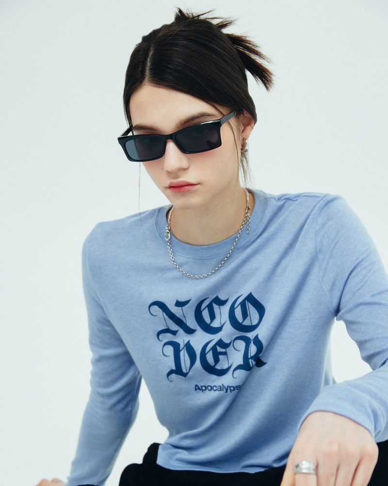 NCOVER ROMAN TYPO LONG SLEEVE-BLUE
