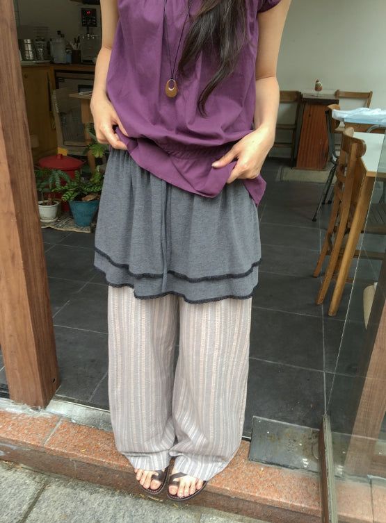 BAON（バオン）の「Mokan Lace Tiered Layered Mini Skirt（Skirts）」